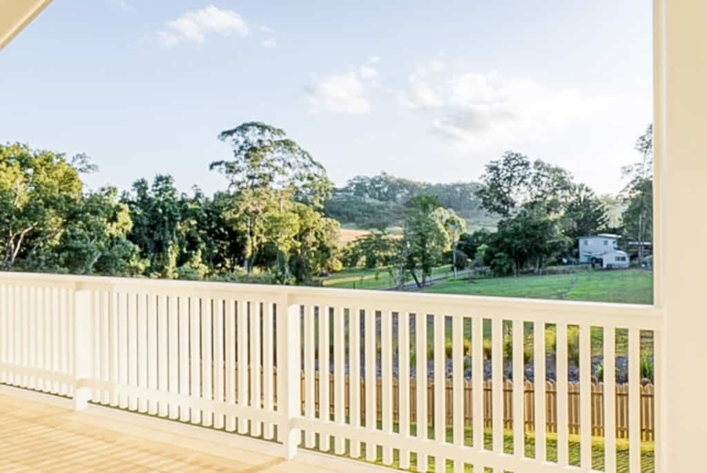 Rural view from a deck across the Sunshine Coast hinterland