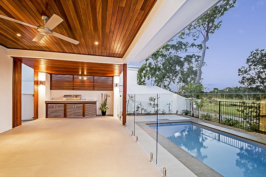 Pool and timber-lined alfresco