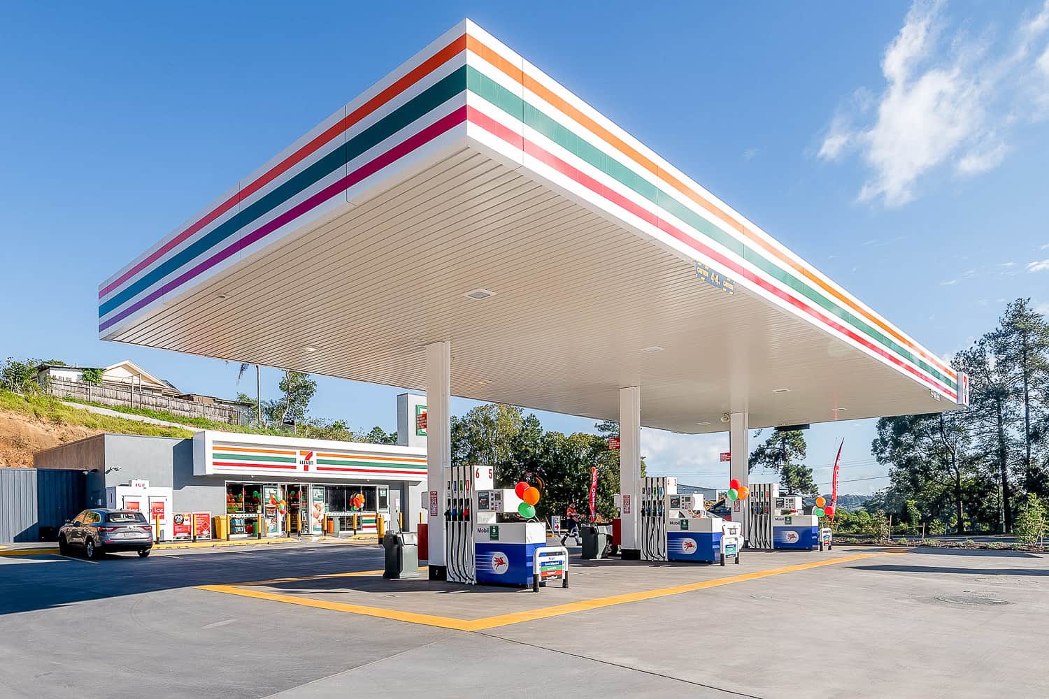 Service station forecourt canopy
