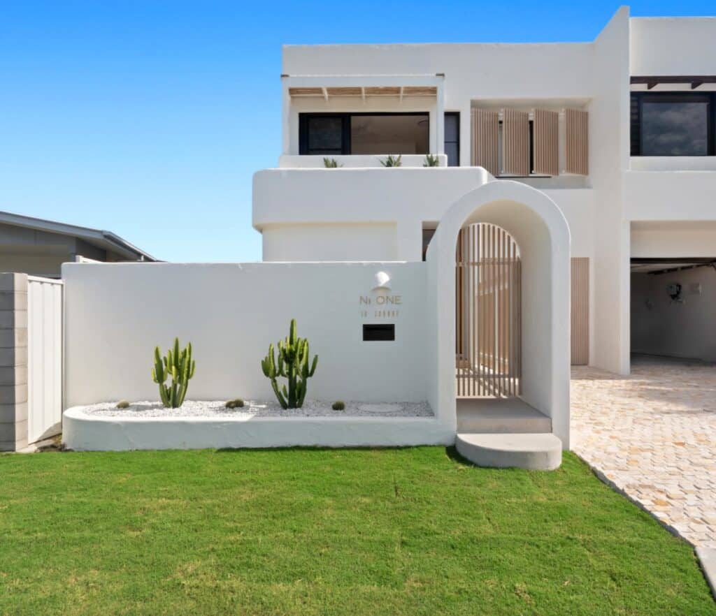 Coastal home with arches